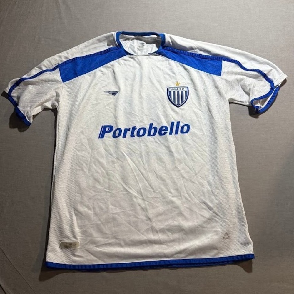 Avai FC‎ Portobello Soccer Penalty Jersey Mens XL White Blue Short Sleeve